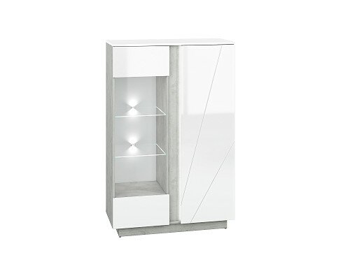LAMIA 04 - komoda 1W1D, lamino, beton/bílá lesk/bílá lesk MDF (ML) (LUMENS04=2BALÍKY) (K150)NOVINKA LAMIA 04 - komoda 1W1D, lamino, beton/bílá lesk/bílá lesk MDF (ML) (LUMENS04=2BALÍKY) (K150)NOVINKA