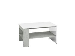 LAMIA 10 - konferenční stolek, lamino, beton/bílá lesk/bílá lesk MDF (ML) (LUMENS10=1BALÍK) (K150)NOVINKA