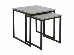 stolek AROZ SET LAW/40+LAW/50 beton chicago světle šedý/černý kovový rám