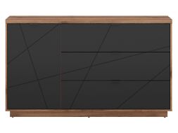 FORN KOM1D3S dub delano tmavý/černý mat FORN KOM1D3S dub delano tmavý/černý mat