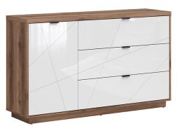 FORN KOM1D3S dub delano tmavý/bílý lesk FORN KOM1D3S dub delano tmavý/bílý lesk