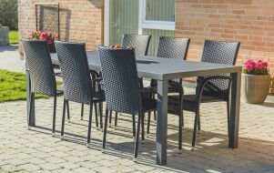 Zahradní sestava BADEN + ESSEN (1x stůl + 6x křeslo) antracit Zahradní sestava BADEN + ESSEN (1x stůl + 6x křeslo) antracit
