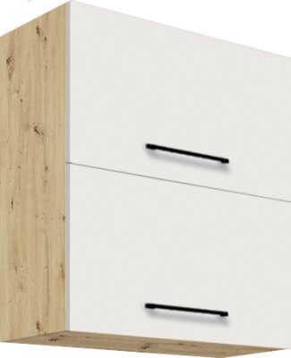 Horní vysoká skříňka INF-47G Bílý lesk/Dub Artisan