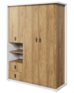 Šatní skříň SOMAS 01 3D2S bílá/ořech natural Šatní skříň SOMAS 01 3D2S bílá/ořech natural