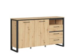 DODSON Komoda KOM2D3S dub artisan/černá DODSON Komoda KOM2D3S dub artisan/černá