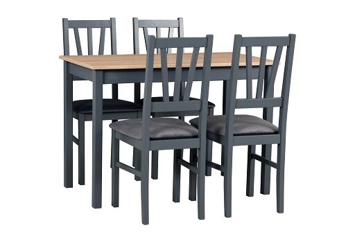 MILENIUM 7-jídelní set stůl+4 židle, dub sonoma/grafit