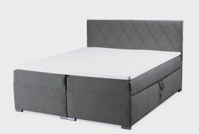 šedá manželská zvýšená postel boxspring CHARLOTTA 180x200 cm, Zetta 293
