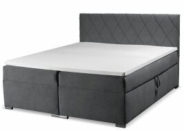 šedá manželská zvýšená postel boxspring CHARLOTTA 180x200 cm, Zetta 300