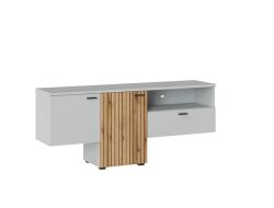 Televizní stolek 2D1S ALVERO F01 - lamino šedá light/PVC dub coast evoke Televizní stolek 2D1S ALVERO F01 - lamino šedá light/PVC dub coast evoke