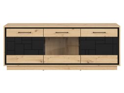 PONT RTV2D1W dub artisan/černý mat / 2BAL / PONT RTV2D1W dub artisan/černý mat / 2BAL /