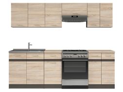 kuchyně JUNONA BBL 240 cm - wenge/dub sonoma kuchyně JUNONA BBL 240 cm - wenge/dub sonoma