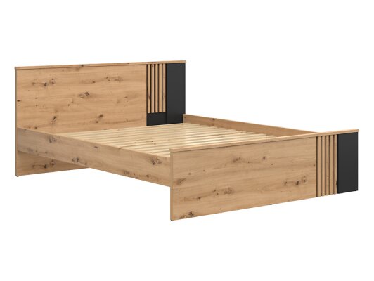 VABRES LOZ/160 dub artisan/černá BEZ ROŠTU A MATRACE  / 2BAL /