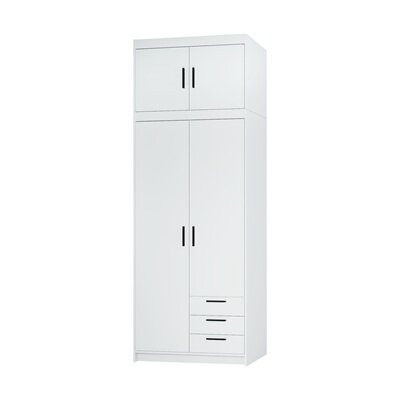 EVERLY 2D3SN - skříň S NÁDSTAVCEM - Bílá (ELENA WH02 3S1+NAEL WH02) 