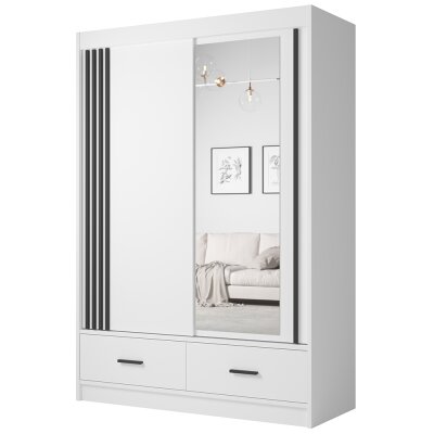 Šatní skříň ALJAŠKA CA-24-150, bílá/black
