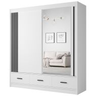 Šatní skříň ALJAŠKA CA-24-200, bílá/black