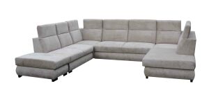 IRIS U - TABURET+2+ROH+2F+ROH+OTsUP sedací souprava, látka HNĚDÁ Aragon 20 (IRYS pufa+2+R+2F+R+OTsUP=6balíků) (FE) (K250) NOVINKA
