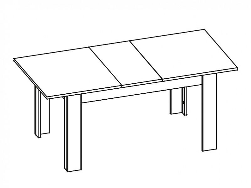 CANTUS (LYOT04) -JÍDELNÍ STŮL ROZKLÁDACÍ T04 š. 160-200 lamino Dub riviéra světlý/bílá lesk (2BALÍKY)  (W) (K150) - 2