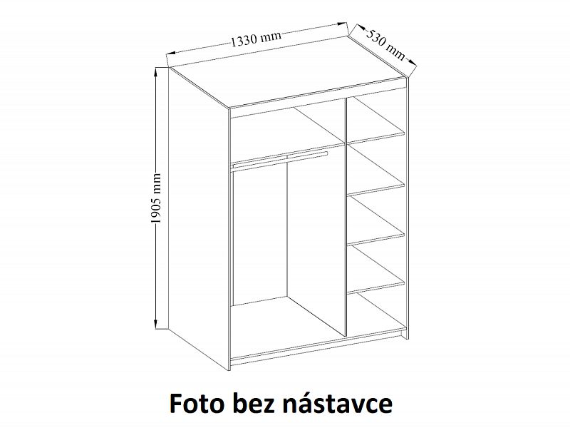 EVERLY 3D - skříň s nádstavcem Bílá (ELENA WH03+NAEL WH03) 