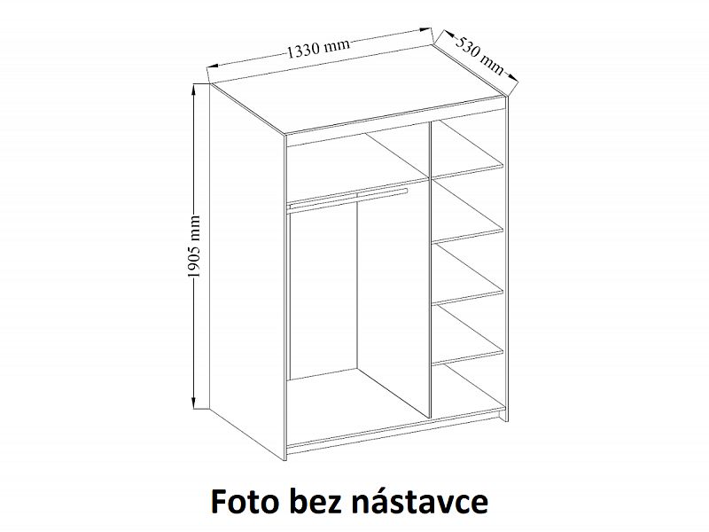 EVERLY 3DN - SE ZRCADLEM - skříň s nádstavcem Beton (ELENA BJ03-LUSTRO+NAEL BJ03) 