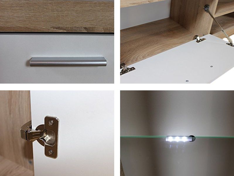 SANY NEW obývací stěna Dub sonoma / bílá včetně LED - 2 SANY NEW obývací stěna Dub sonoma / bílá včetně LED - 2