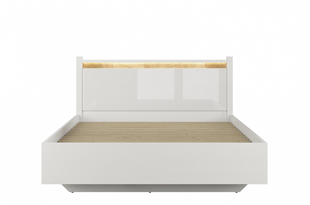 ALAMEDA Postel 160x200 bílý lesk/dub westminster - 2 ALAMEDA Postel 160x200 bílý lesk/dub westminster - 2