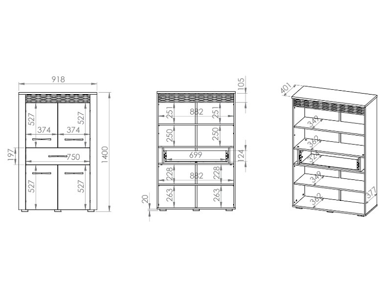 ALVIN 06 -komoda 4D1S,lamino Dub artisan, včetně led podsvícení (ML) (ARTIS06=2BALÍKY) (K150)NOVINKA - 5