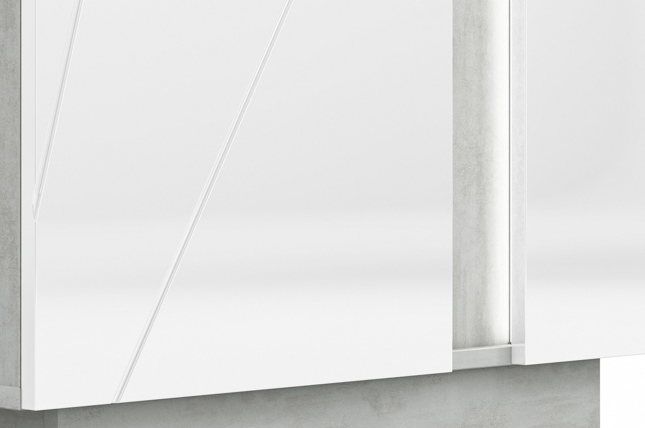LAMIA 03L vitrína 1D1W beton/bílý lesk - 4