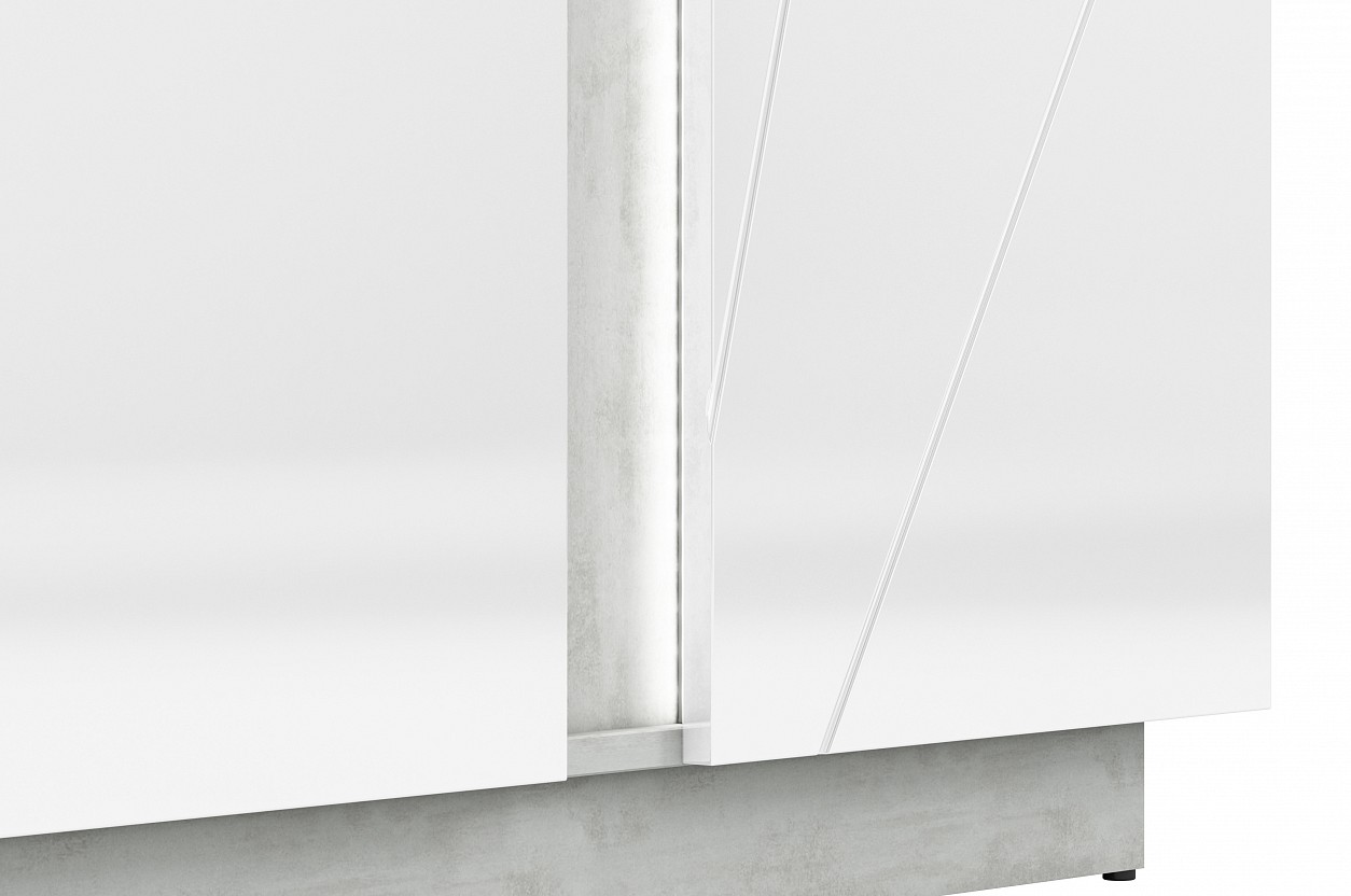 LAMIA 06 -komoda 3S2D, lamino, beton/bílá lesk/bílá lesk MDF (ML) (LUMENS06=2BALÍKY) (K150)NOVINKA - 4