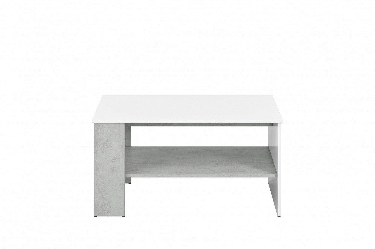 LAMIA 10 - konferenční stolek, lamino, beton/bílá lesk/bílá lesk MDF (ML) (LUMENS10=1BALÍK) (K150)NOVINKA - 1
