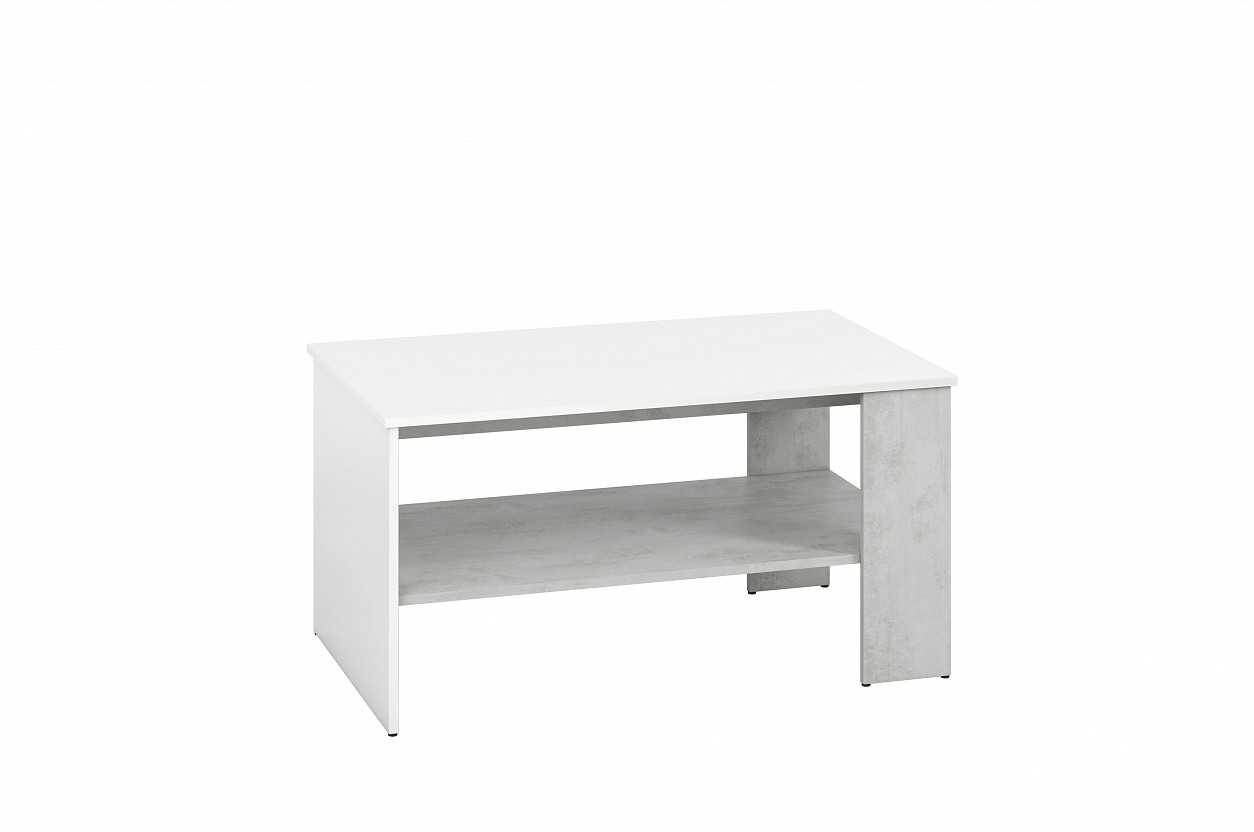 LAMIA 10 - konferenční stolek, lamino, beton/bílá lesk/bílá lesk MDF (ML) (LUMENS10=1BALÍK) (K150)NOVINKA - 2