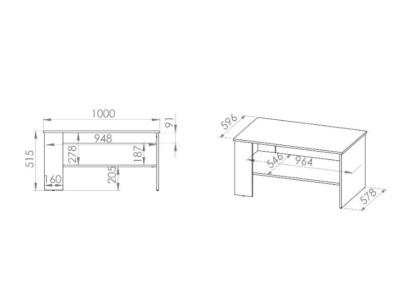 LAMIA 10 - konferenční stolek, lamino, beton/bílá lesk/bílá lesk MDF (ML) (LUMENS10=1BALÍK) (K150)NOVINKA - 3