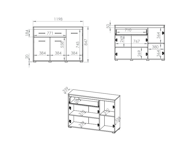 ANDY 13 -komoda 3D1S,lamino Dub sonoma (ML) (AVO13=2BALÍKY) (K150)NOVINKA - 6