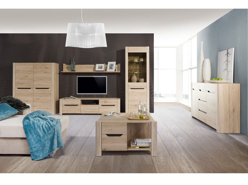 DESJO 20 - TELEVIZNÍ STOLEK dub san remo / hnědá  (SZ) (K150-Z) - 2