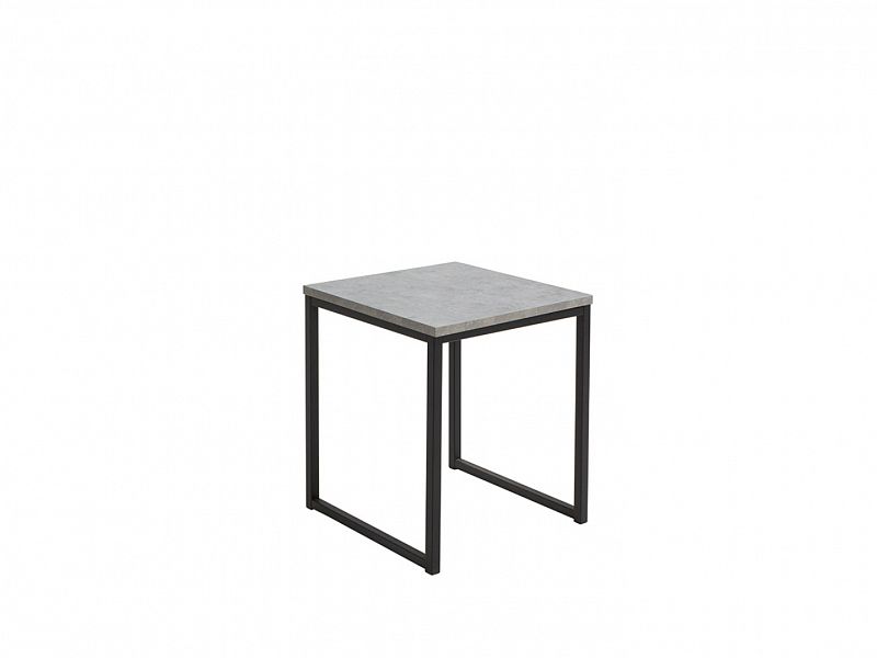 stolek AROZ LAW/50 beton chicago světle šedý/černý kovový rám - 1