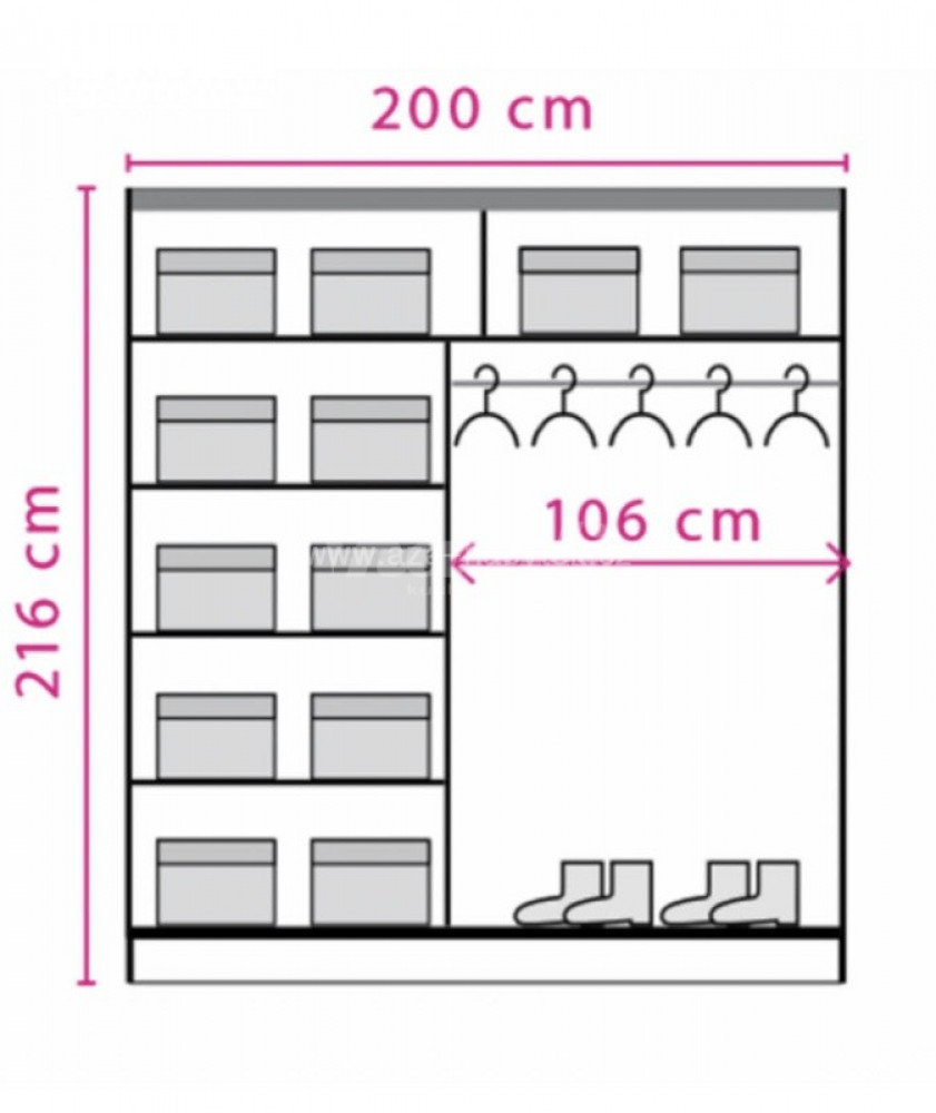 Šatní skříň ENIGMA EF-2-200 Dub Sonoma - 1