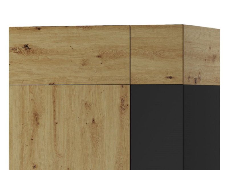 LAKI 70 (LUKAS 70) - ŠATNÍ SKŘÍŇ - 2 DVÍŘKOVÁ  - dub artisan / černý mat (SZ) (K150-Z) - 2