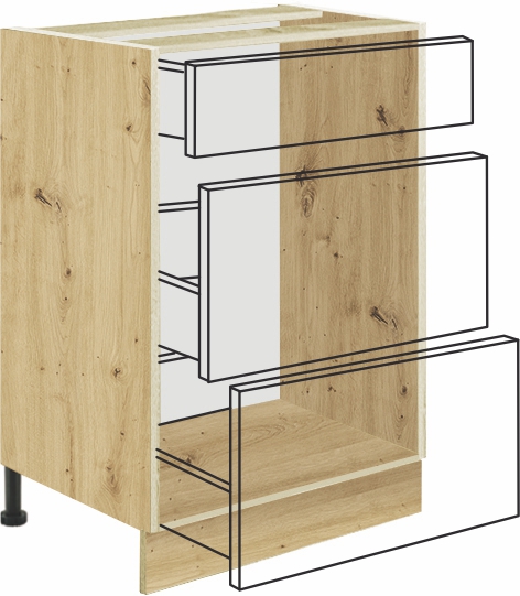 Dolní skříňka s šuplíky INF-9D Latte/Wood - 1