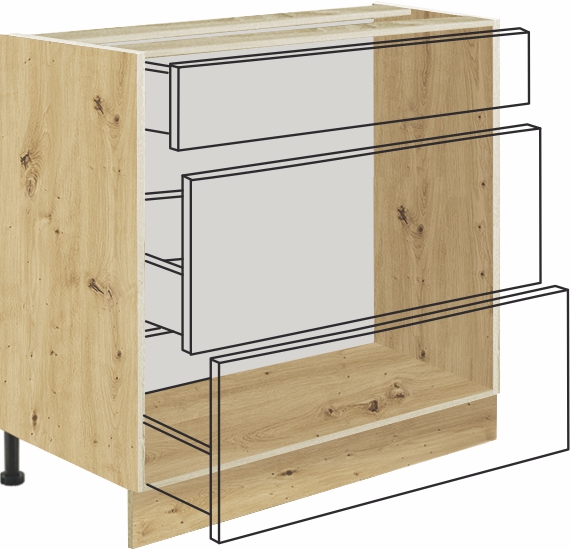Dolní skříňka s šuplíky INF-22D Latte/Wood - 1
