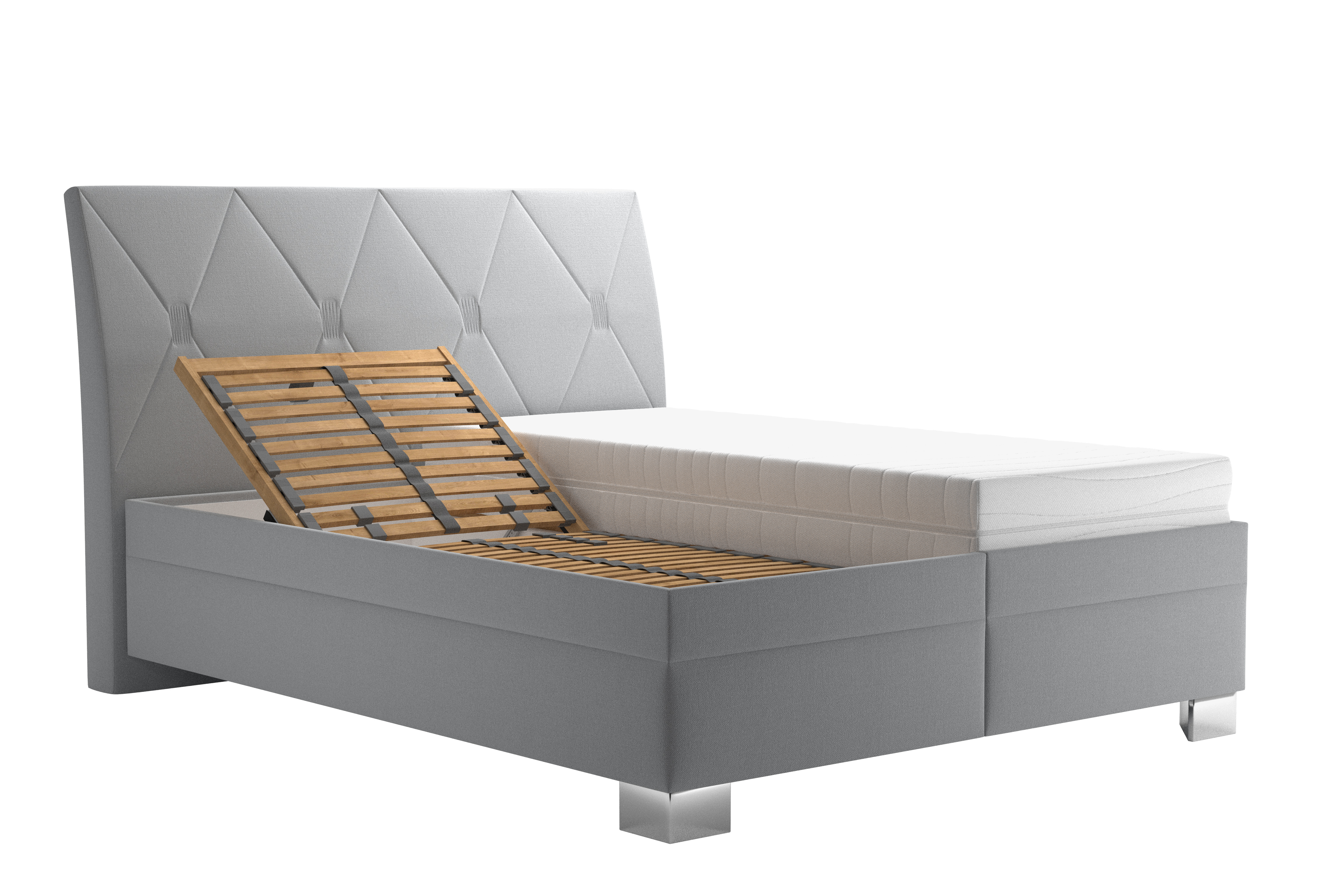 TIFFANY čalouněná postel, 160x200, světle šedá - 3
