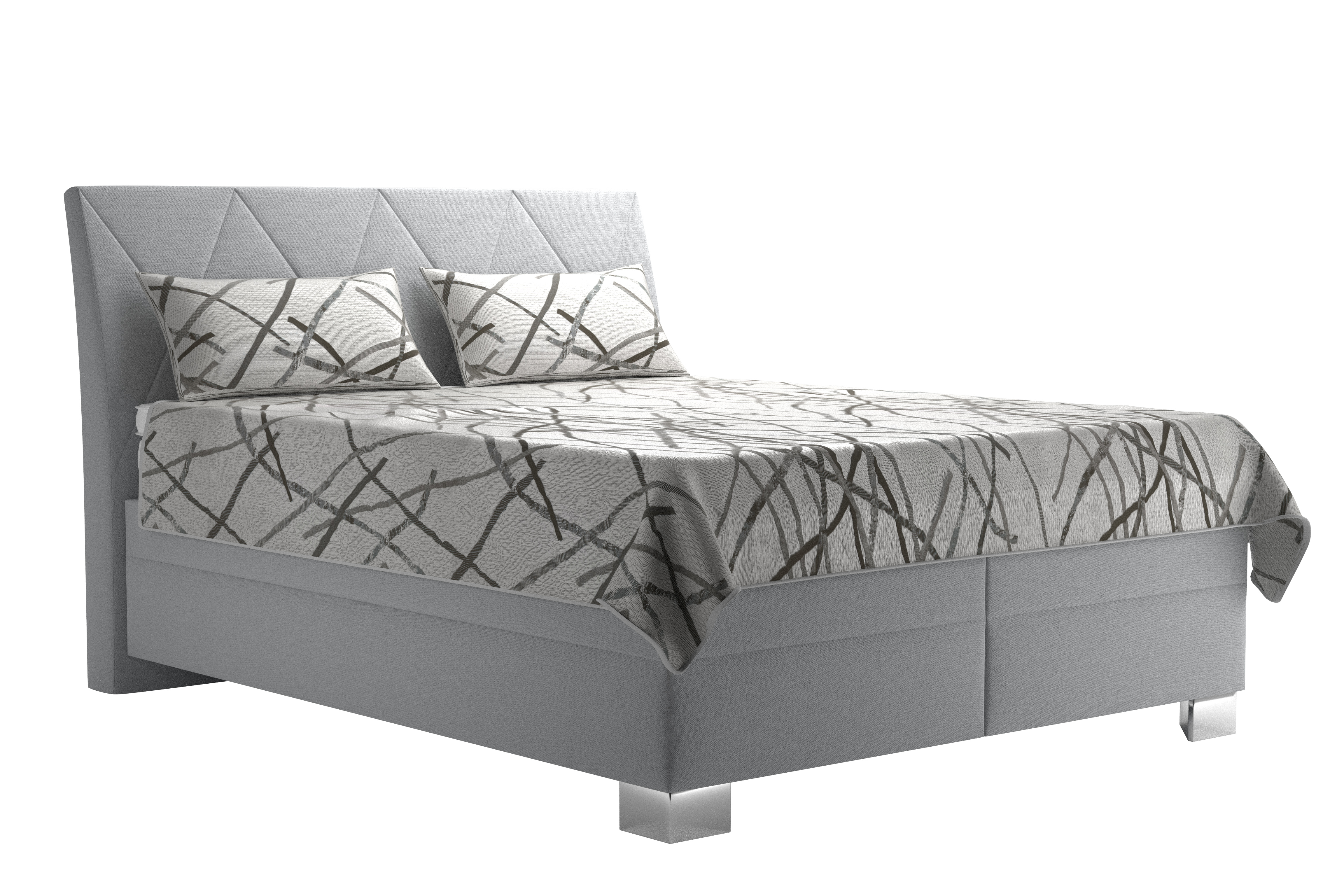 TIFFANY čalouněná postel, 160x200, světle šedá - 4