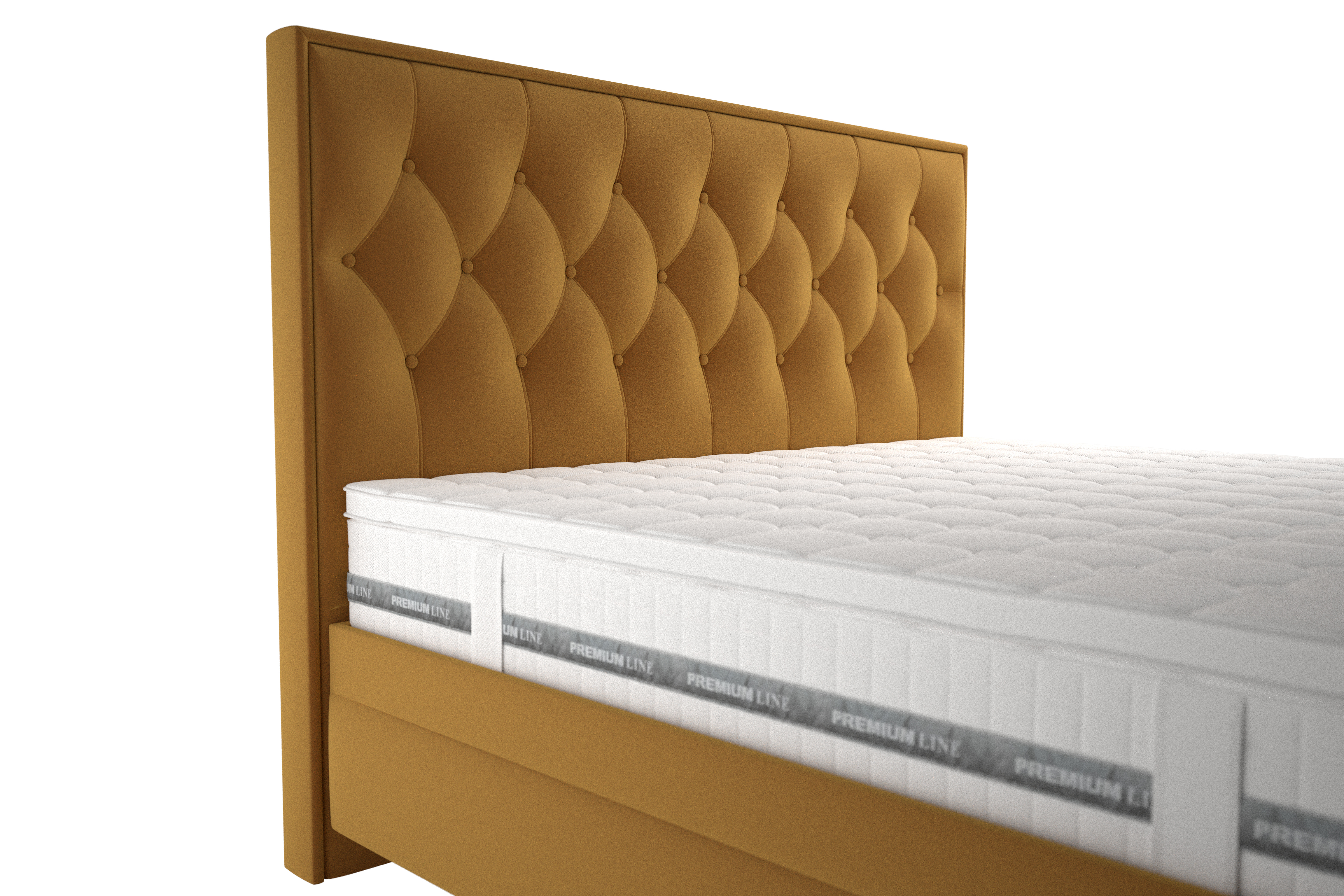 KERSTIN čalouněná postel, 180x200, Žlutá - 3