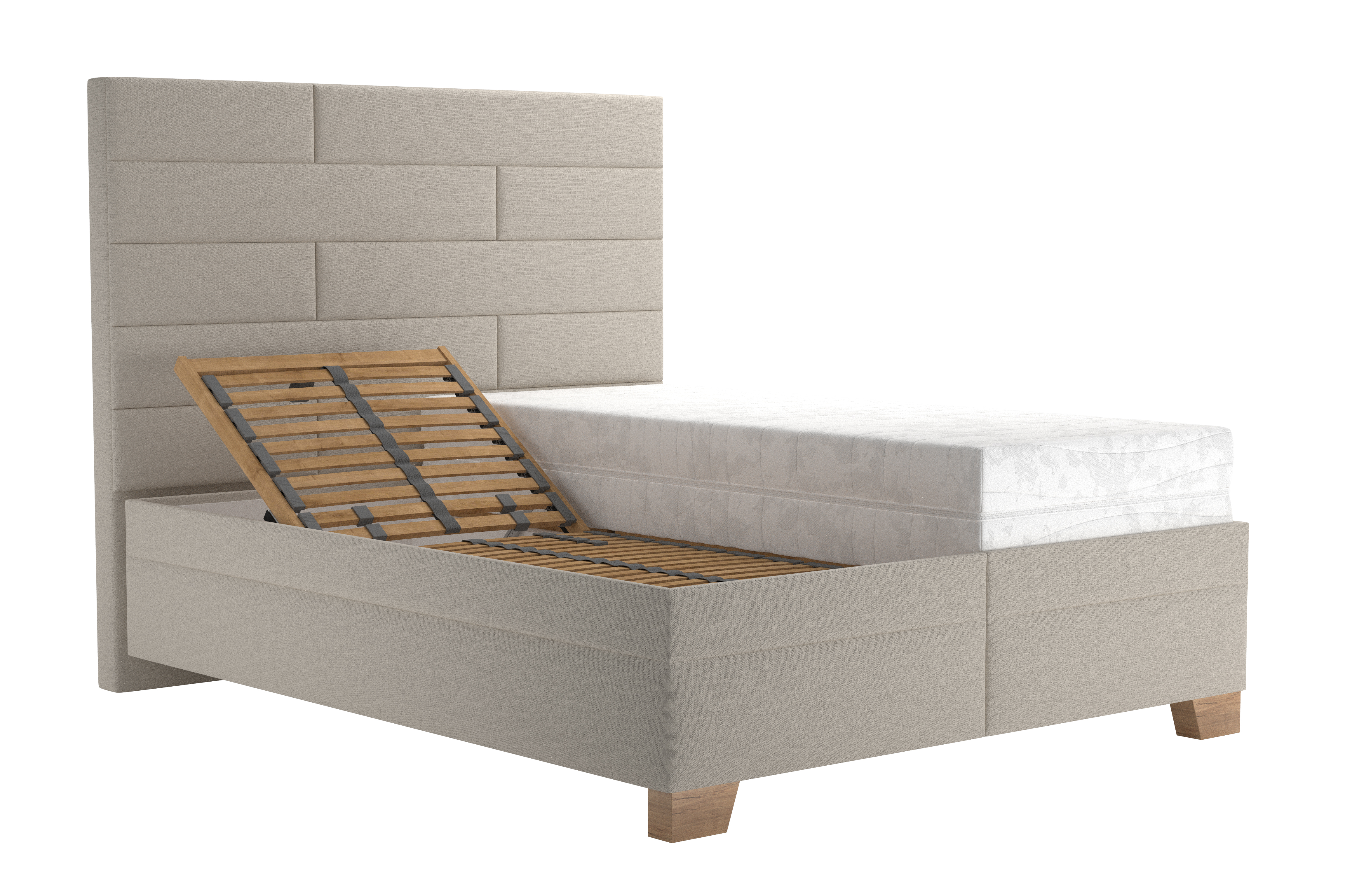 ESTELL čalouněná postel, 160x200, Béžová - 4