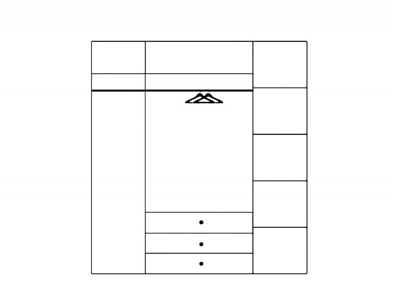 MARAJO 02 (MILO 02) šatní skříň 4dvířková 3 šuplíky dub sonoma 3D / bílá (SZ) (K150-Z) - 5