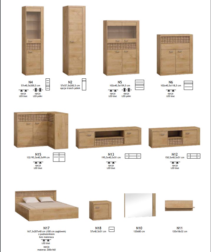 Zrcadlo NATURAL N10 dub ribbeck - 4