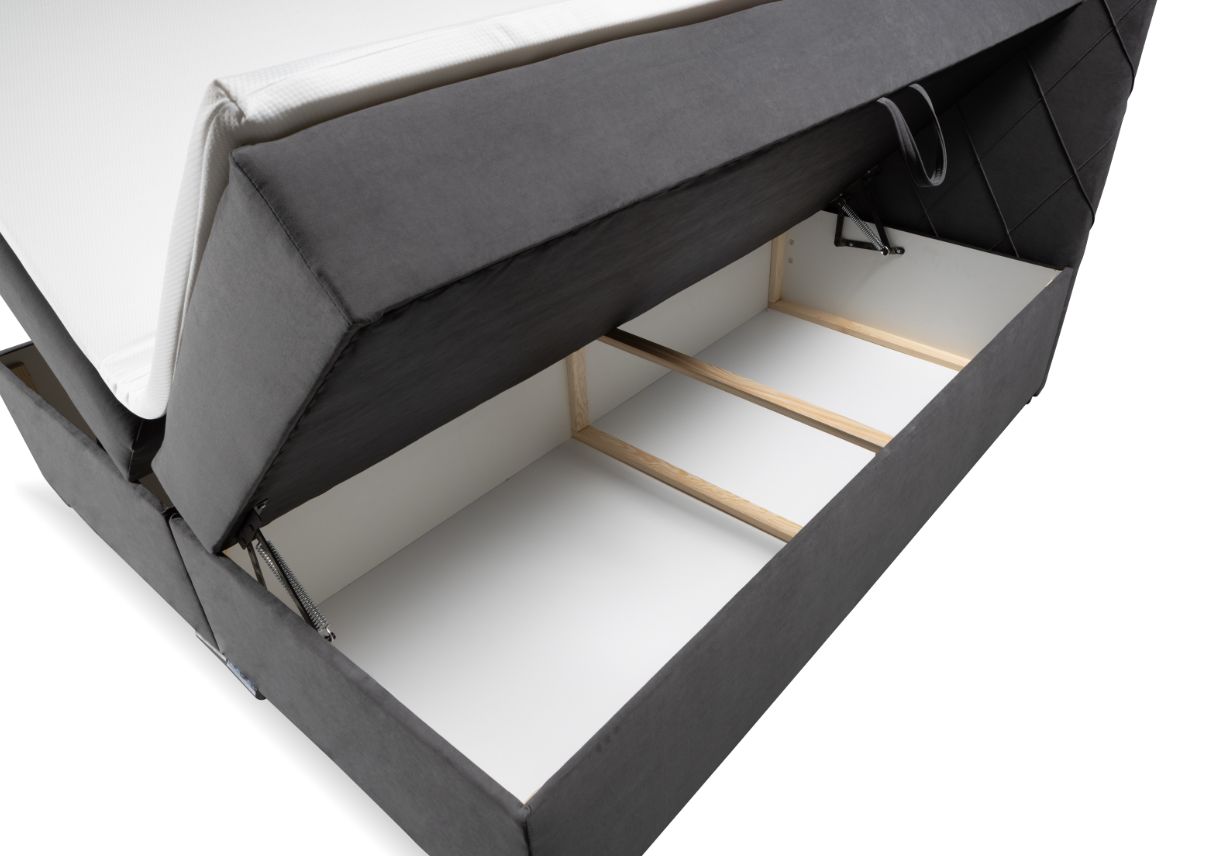 šedá manželská zvýšená postel boxspring CHARLOTTA 180x200 cm, Zetta 293 - 5