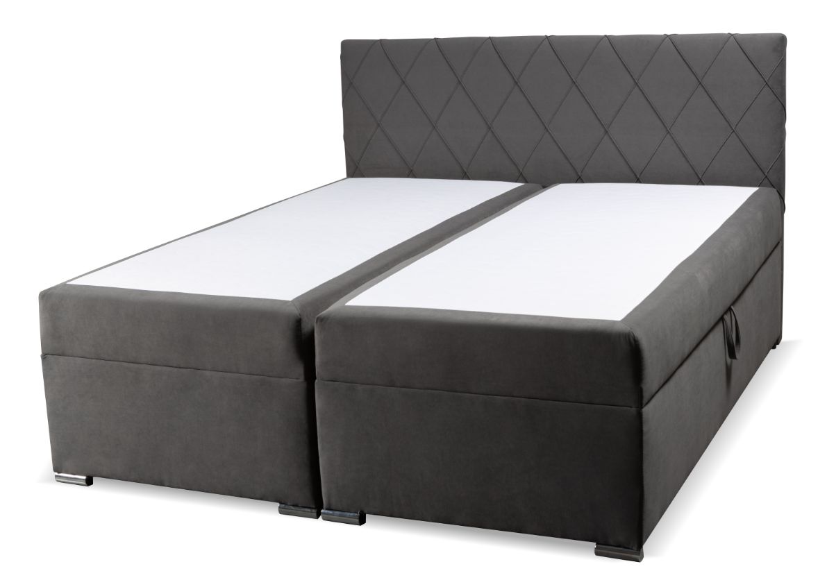 šedá manželská zvýšená postel boxspring CHARLOTTA 180x200 cm, Zetta 300 - 5