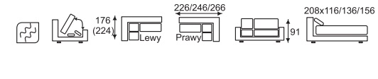 Rohová sedací souprava WALLI 120 - 3 Rohová sedací souprava WALLI 120 - 3