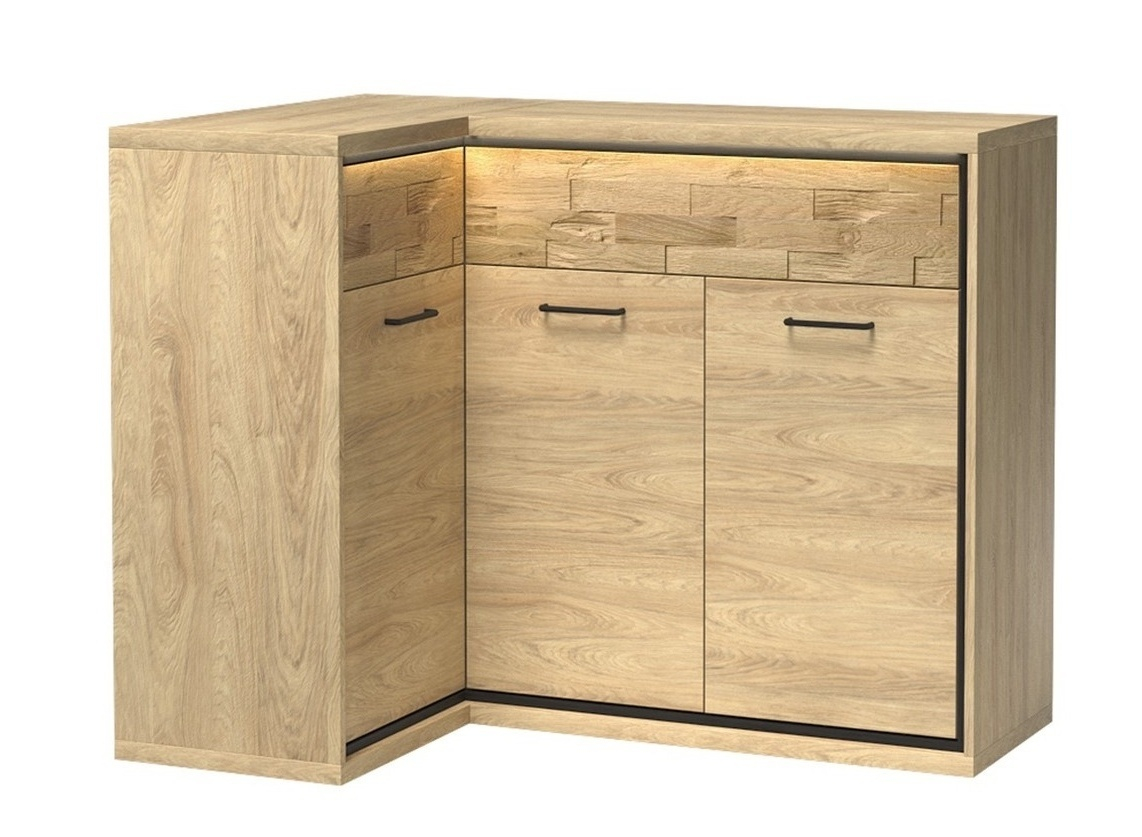 Komoda rohová PILETAS M-15 dub hickory levá - 1 Komoda rohová PILETAS M-15 dub hickory levá - 1