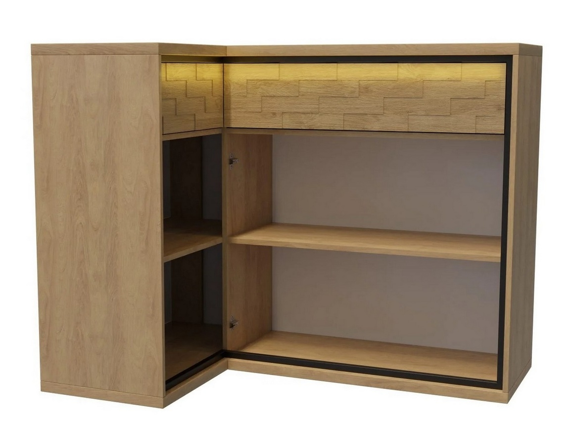 Komoda rohová PILETAS M-15 dub hickory levá - 7 Komoda rohová PILETAS M-15 dub hickory levá - 7