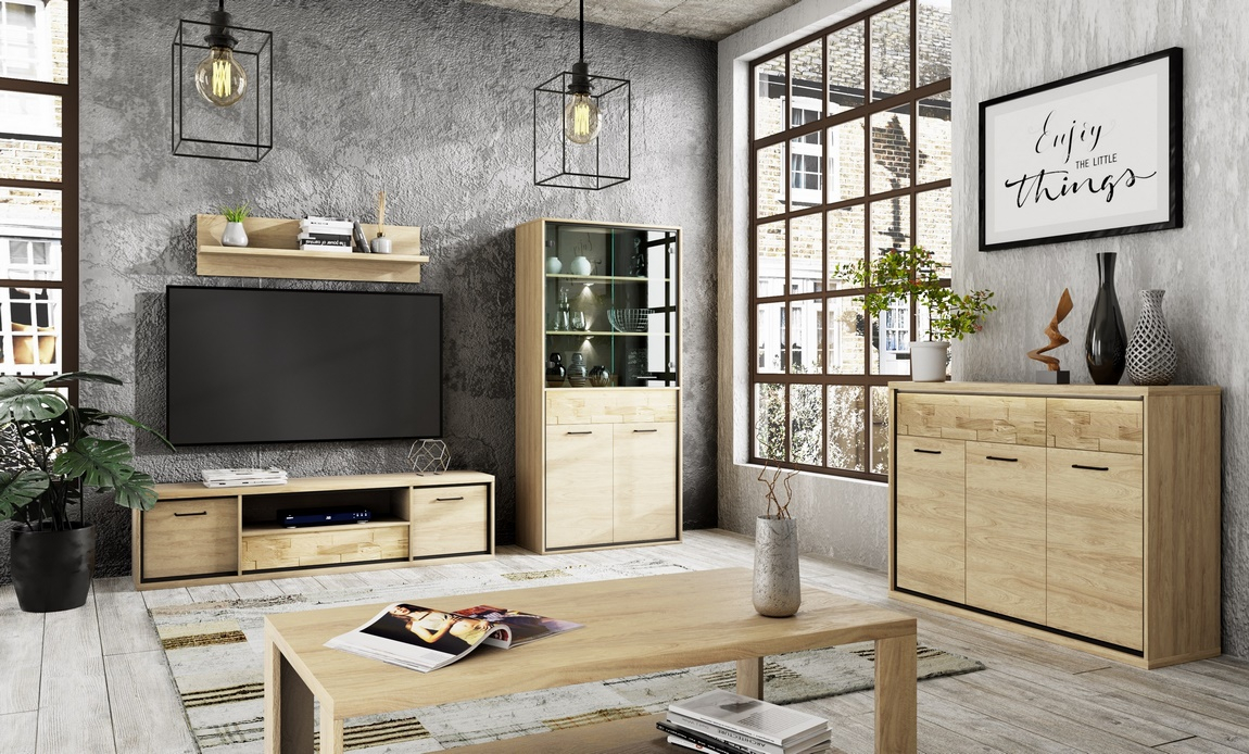 Komoda rohová PILETAS M-15 dub hickory levá - 8 Komoda rohová PILETAS M-15 dub hickory levá - 8